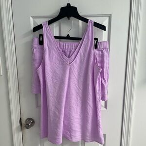 Lilly Pulitzer Florin Linen top and 4” Brea linen scallop short set